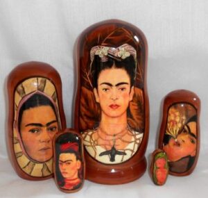 Frida Kahlo - paintings Babushka  Babushka Matryoshka nesting Doll  Babooshki Babushkas