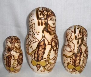 Village Girls with Pets 7-set nesting Doll Babooshki s