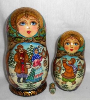 Winter Date 7-set nesting Doll Babooshki s