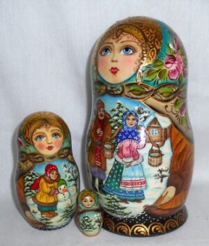 Winter Date 7-set nesting Doll Babooshki s