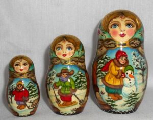 Winter Date 7-set nesting Doll Babooshki s