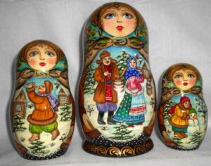 Winter Date 7-set nesting Doll Babooshki s