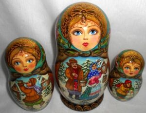 Winter Date 7-set nesting Doll Babooshki s