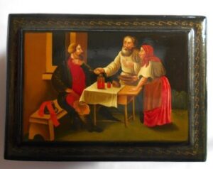 Lacquered box Seven Knights tale