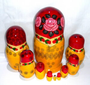 GIANT Semenov red 10set giant nesting Doll Babooshki s Classic Village Traditional