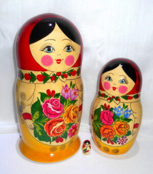 GIANT Semenov red 10set giant nesting Doll Babooshki s Classic Village Traditional