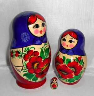 Kirov 7 set (Purple / Red ) nesting Doll Babooshki s Classic Village Traditional