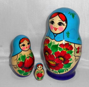 Kirov 7 set ( sky blue) nesting Doll Babooshki s Classic Village Traditional