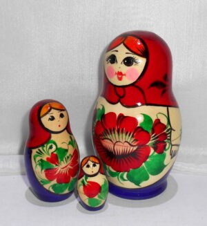 Kirov 6-set (red/purple) nesting Doll Babooshki s Classic Village Traditional