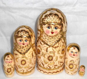 Goldie Girl Babushka Matryoshka nesting Doll Babooshki Babushkas