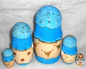 Masha sparkly blue dress nesting Doll Babooshki s