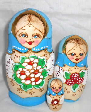 Masha sparkly blue dress nesting Doll Babooshki s
