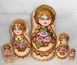 Nastya pink flowers Babushka Matryoshka nesting Doll Babooshki Babushkas