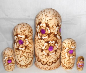 Nastya pink flowers nesting Doll Babooshki s