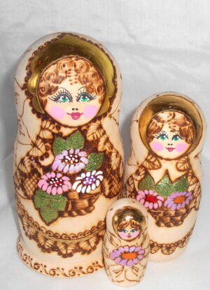 Nastya pink flowers nesting Doll Babooshki s