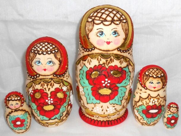 Mama Rashka Natasha In Red Babushka Matryoshka Nesting Doll Babooshki Babushkas ...