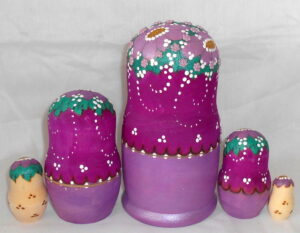 Annutka with Beads Purple nesting Doll Babooshki s