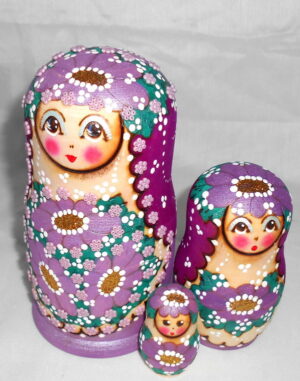 Annutka with Beads Purple nesting Doll Babooshki s