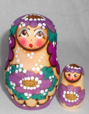Annutka with Beads Purple nesting Doll Babooshki s