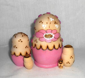 Lisa Beads girl Pink nesting Doll Babooshki s