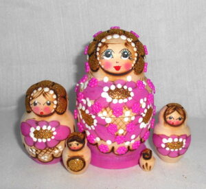 Lisa Beads girl Bright Babushka Matryoshka nesting Doll Babooshki Babushkas