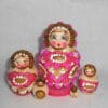 Lisa Beads girl Hot Pink Babushka Matryoshka nesting Doll Babooshki Babushkas