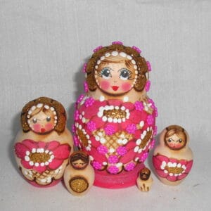 Lisa Beads girl Hot Pink Babushka Matryoshka nesting Doll Babooshki Babushkas