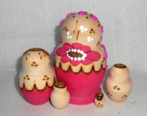 Lisa Beads girl Hot Pink Babushka Matryoshka nesting Doll Babooshki Babushkas - Image 2