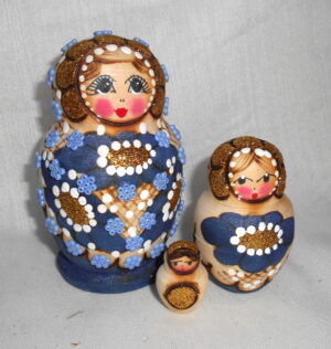 Lisa Beads girl Navy nesting Doll Babooshki s