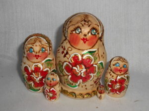 Angela red flowers Babushka Matryoshka nesting Doll Babooshki Babushkas