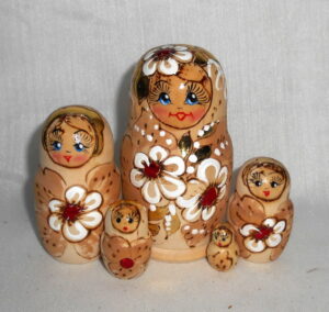 Stella Red flowers Babushka Matryoshka nesting Doll Babooshki Babushkas