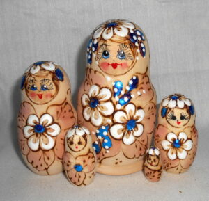 Stella Blue Flowers Babushka Matryoshka nesting Doll Babooshki Babushkas