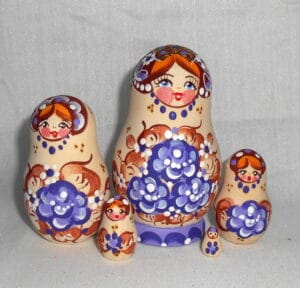 Poppy with Butterfly Babushka Matryoshka nesting Doll Babooshki Babushkas