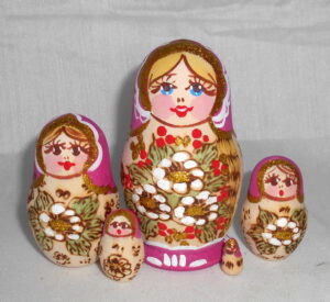 Pink Bride Babushka Matryoshka nesting Doll Babooshki Babushkas