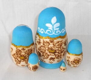 Blue Bride nesting Doll Babooshki s