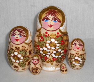 White Bride Babushka Matryoshka nesting Doll Babooshki Babushkas