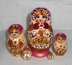 Annie Pink Babushka Matryoshka nesting Doll Babooshki Babushkas