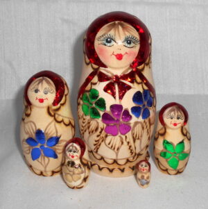 Lenka red Babushka Matryoshka nesting Doll Babooshki Babushkas