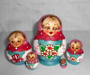 Jessie Blue Dress Babushka Matryoshka nesting Doll Babooshki Babushkas