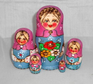 Stacey Pink Scarf Babushka Matryoshka nesting Doll Babooshki Babushkas