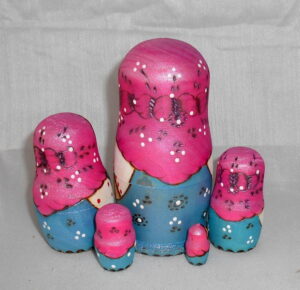 Stacey Pink Scarf nesting Doll Babooshki s