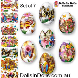 7 set White Butterfly , Easter Egg Shrinking Wraps