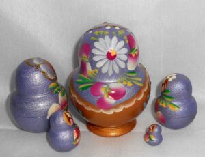 Lyuda in purple nesting Doll Babooshki s