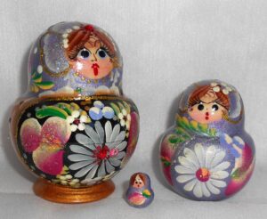 Lyuda in purple nesting Doll Babooshki s