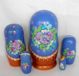 Galya in blue nesting Doll Babooshki s