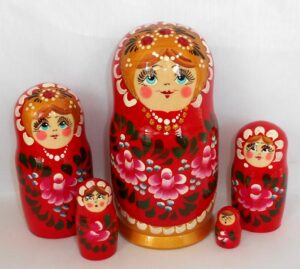 Dasha in red Babushka Matryoshka nesting Doll Babooshki Babushkas