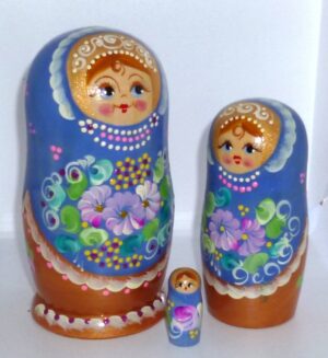 Galya in blue nesting Doll Babooshki s