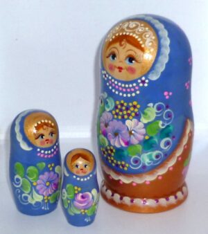 Galya in blue nesting Doll Babooshki s