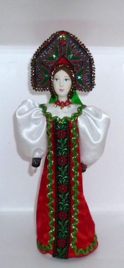 Girl in traditional russian red & white dress large