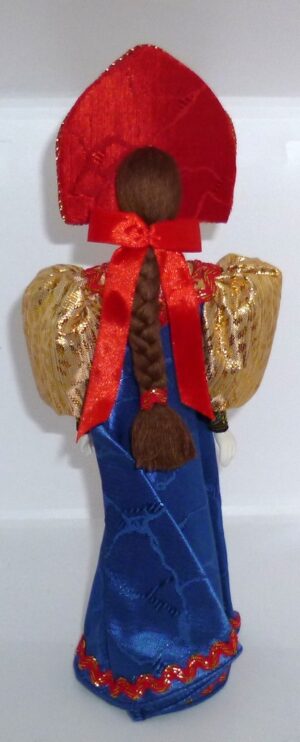 Girl in traditional russian blue & gold dress large - 2